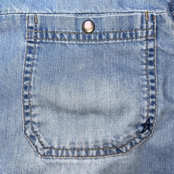 VTG Altamont Binders Shirt Mens LARGE Blue Button Snap Long Sleeve Pockets 90s - Picture 10 of 12